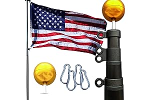 Service First Black 25FT Heavy Duty Telescoping Freedom Edition Residential Flag Pole...