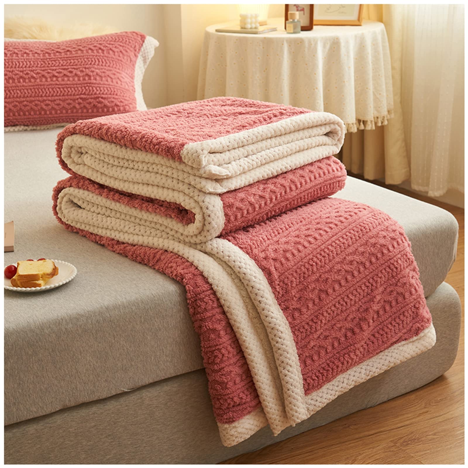 Coperta di flanella Calore Microfibra Soffice Coperta Camera da letto Letto Soggiorno Divano Ufficio Resto che copre Coperta per il corpo-100 * 150 cm