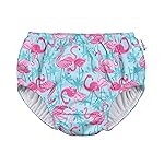 green sprouts baby girls Pull-up Reusable and Toddler Swim Diaper, Aqua Palm Flamingos, 2-3T US