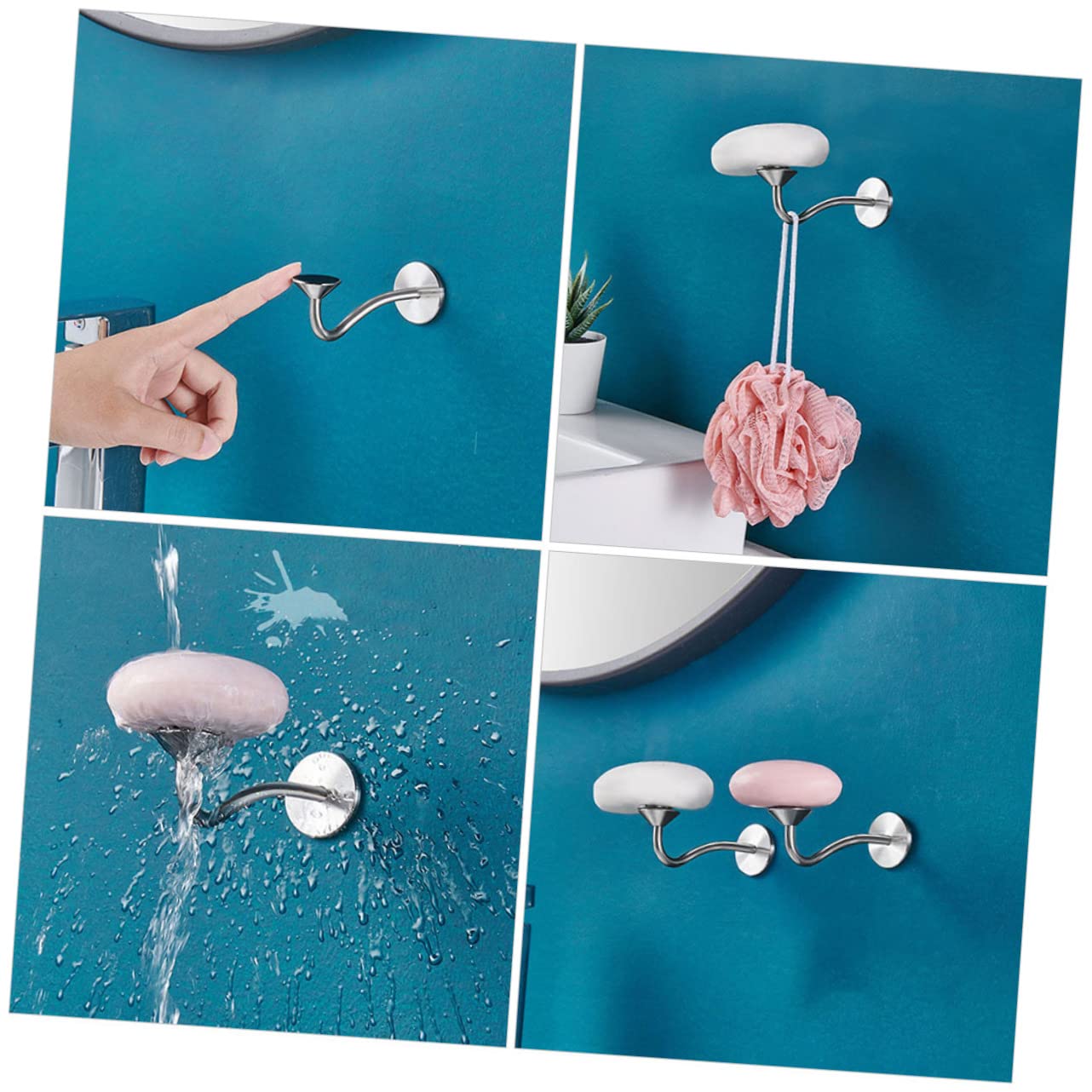 MAGICLULU Portasapone Magnetico Da Parete Per Doccia 3 Pezzi Dispenser Di Sapone Per Cucina Bagno Bar