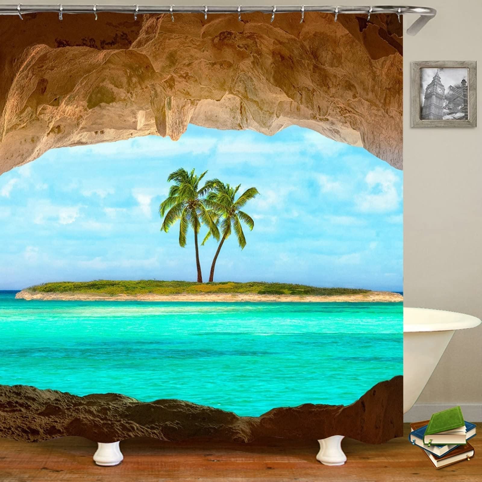 Rideau de douche turquoise KnSam 165x200 cm en polyester imperméable