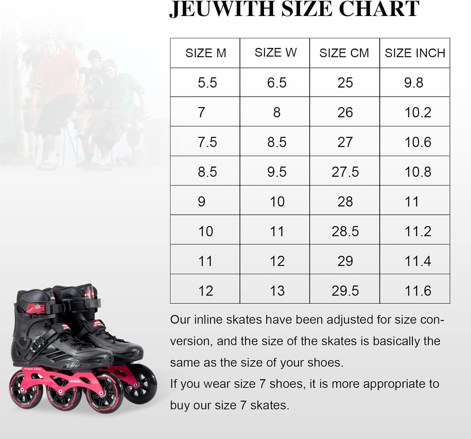 Inline Skates, 3 Wheel Roller Skates Blades for Men Women, High Performance Fitness Inline Speed Racing Skates for Adult and Youth (Black & Red) : Sports & Outdoors