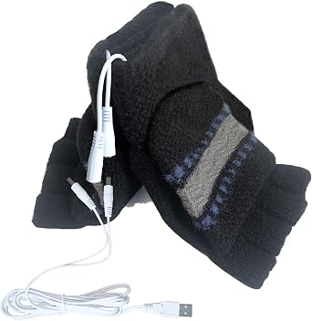 Womens & Mens USB Heated Gloves Mitten Full & Half Fingerless Winter Hands Warmer Laptop Gloves