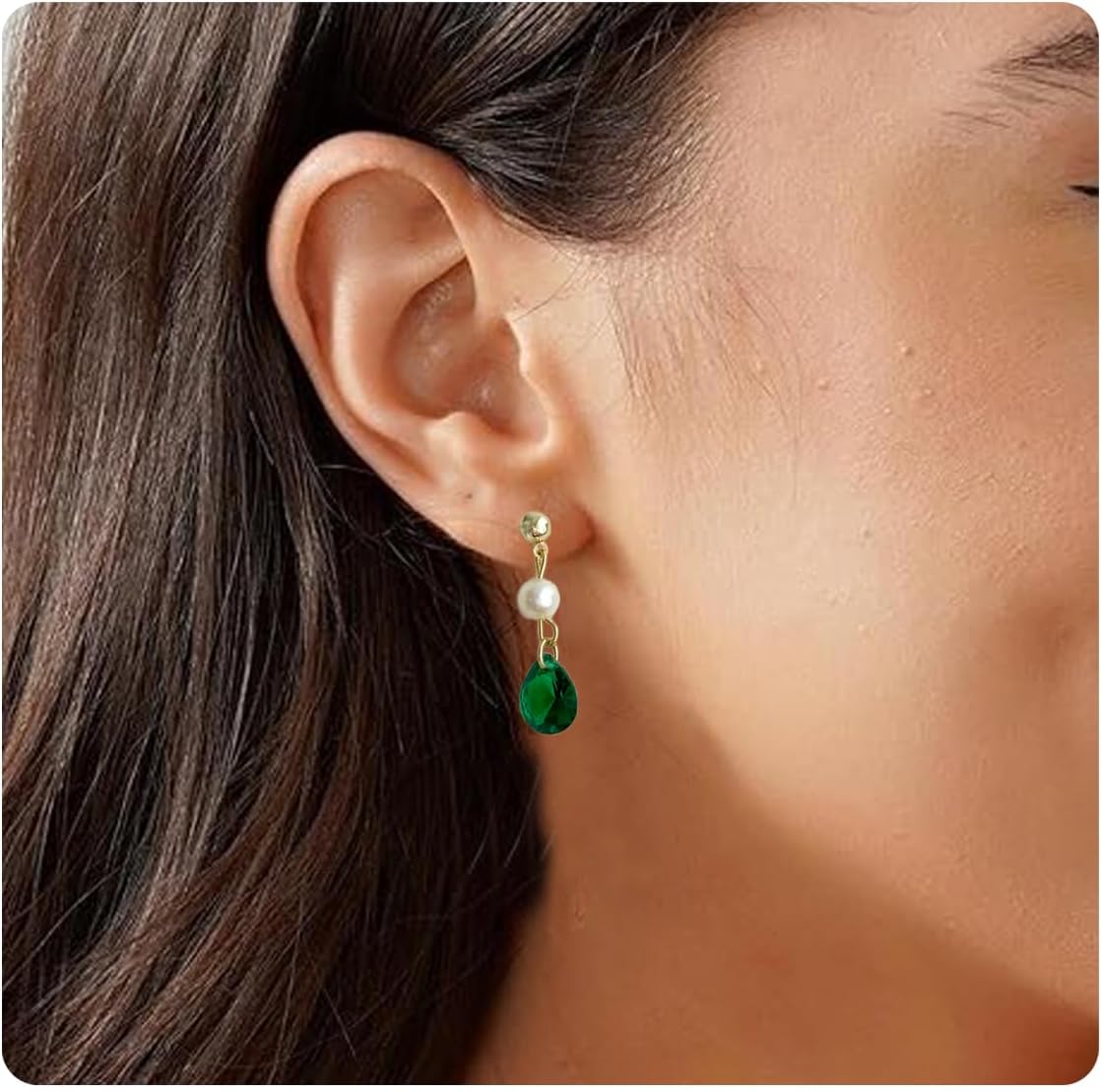 pearl earrings for women,14K Gold plated pearl drop earrings freshwater pearl dangle earrings long drop earrings for women Wedding Earrings for Brides Jewelry gift