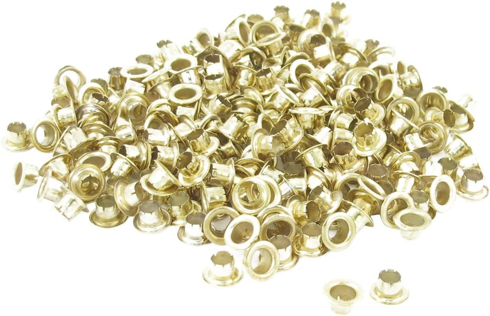 sourcingmap Eyelet Grommets Kit 250pcs, Metal Eyelets Golden 4.8mm