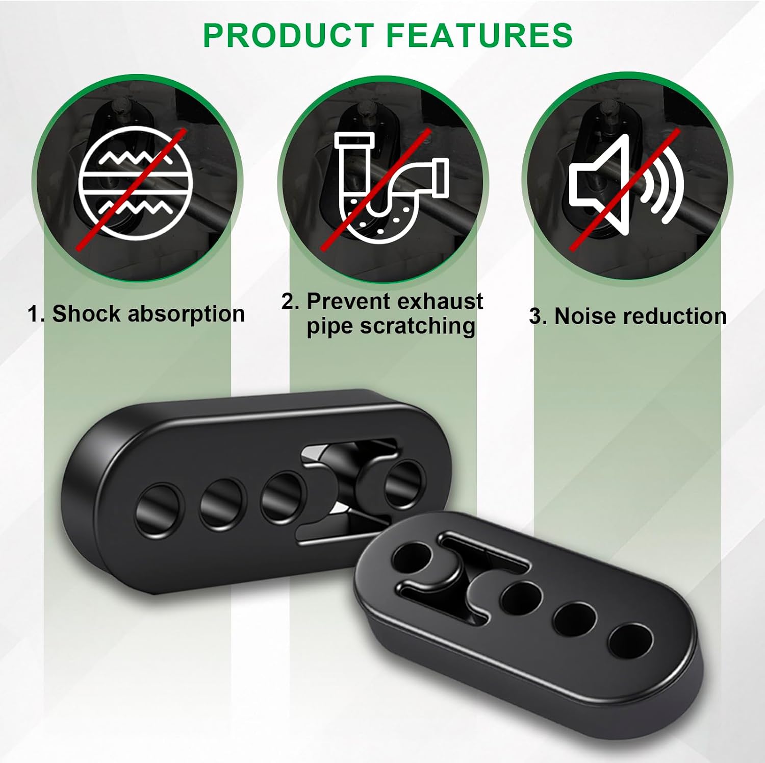 2PCS Exhaust Hanger,Rubber Muffler Hanger,4 Holes Adjustable Insulator Bushing Mount,High Temperature Resistant Shock Absorber Bracket,Mounting Bracket,Universal Exhaust Hanger for Most Vehicle