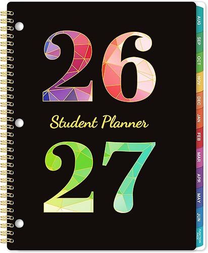 Planificador estudiantil 2025-2026 – Planificador escolar académico de julio de 2025 a junio de 2026, organizador semanal de lecciones de 8.5 x 10.8