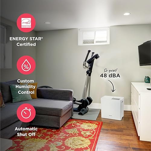 Miniatura 5 de Frigidaire Deshumidificador portátil de 22 pintas con certificación Energy Star para habitaciones pequeñasmedianas, dormitorios y baños, control de