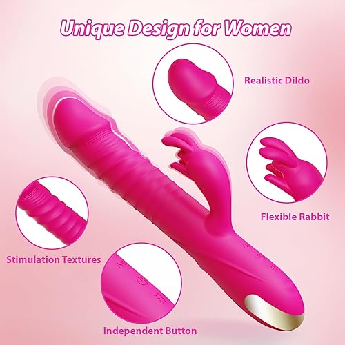 Miniatura 4 de Consoladores con vibrador de empuje, juguetes sexuales para adultos para mujeres - Juguetes sexuales, consoladores, vibrador de punto G, conejo con
