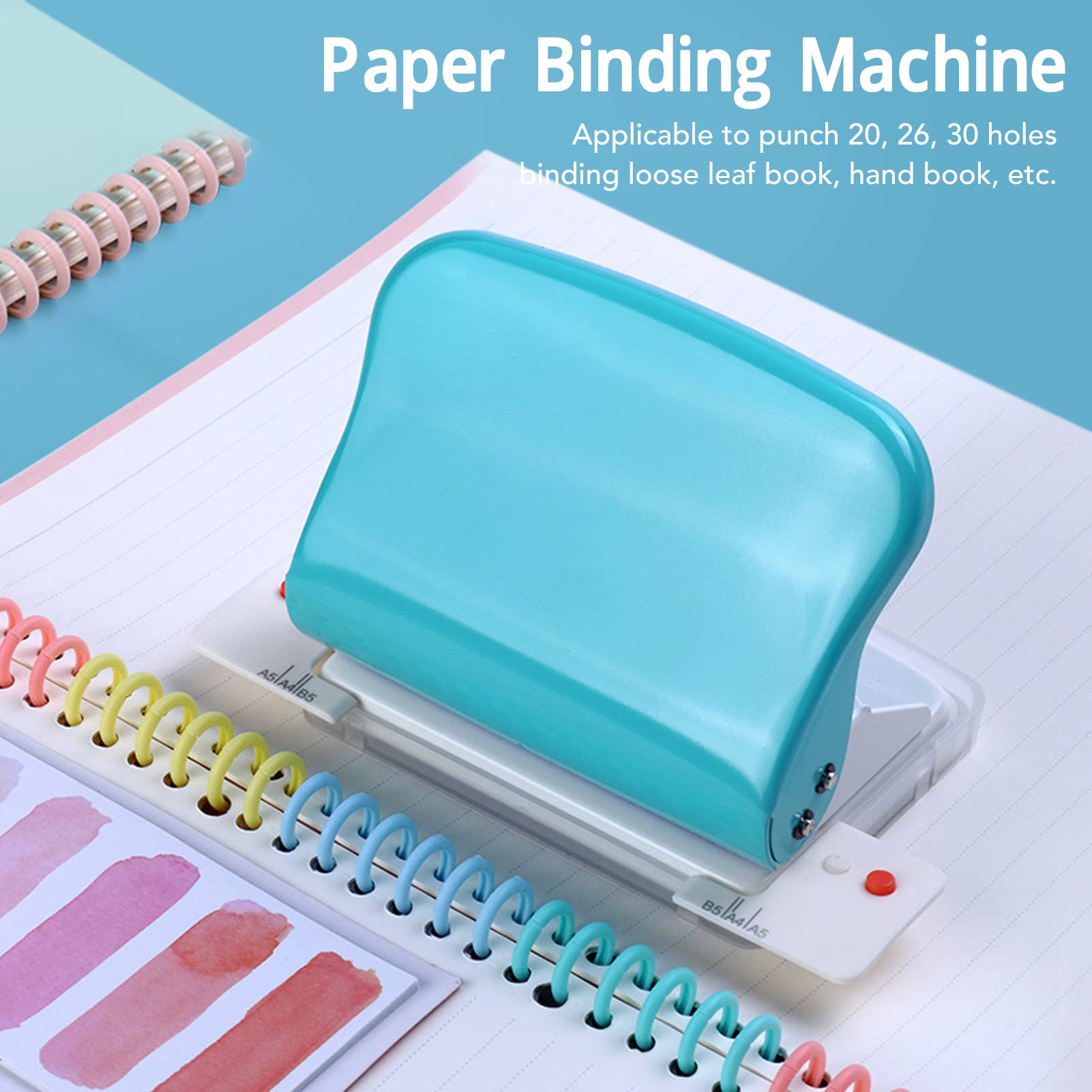 Relieuse Manuelle Spirale 10 Feuilles - Perforateur Papier A4 A5 - 9.5mm Entre Trous