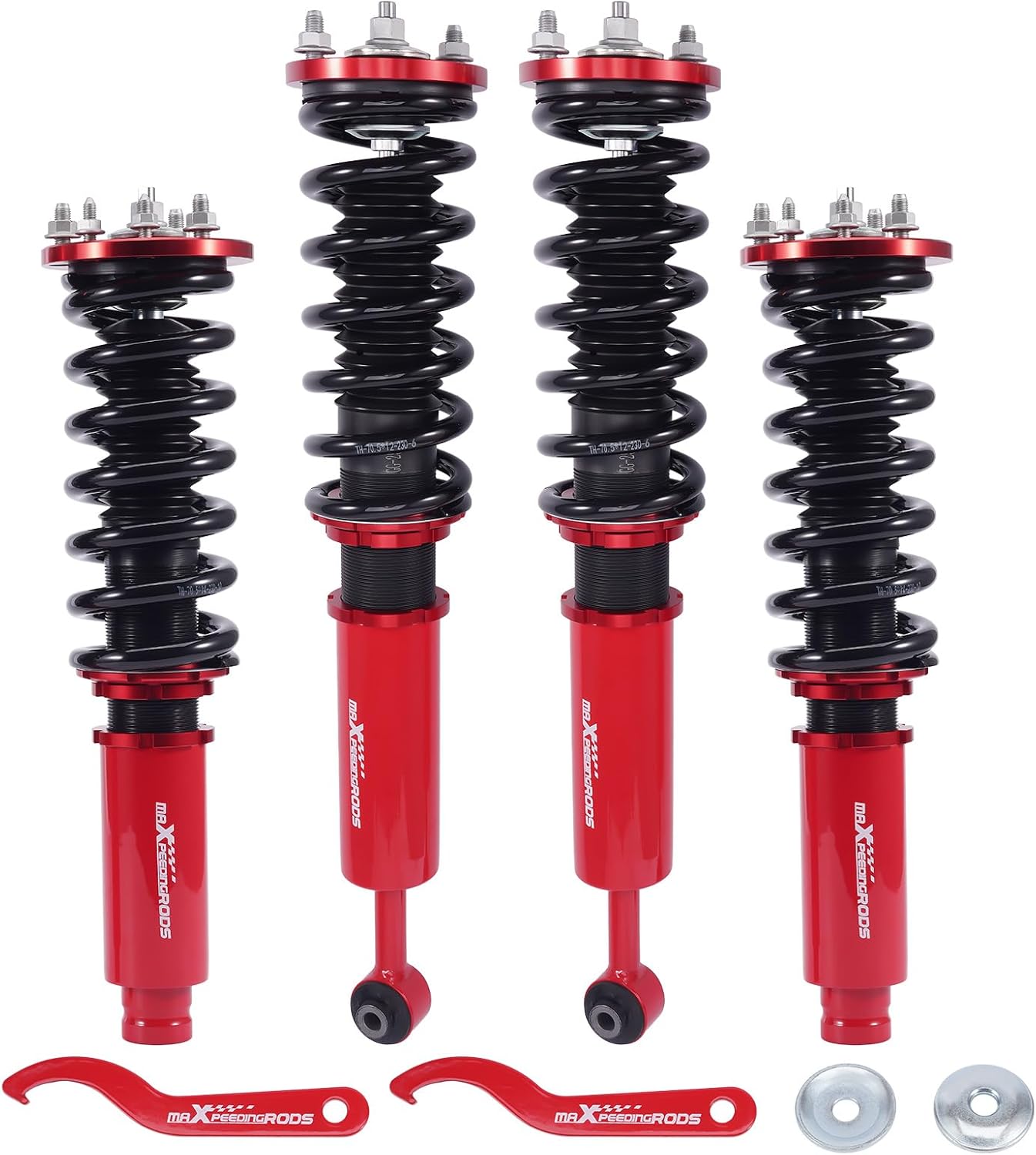 maXpeedingrods Coilovers for Honda Accord 1998-2002, for Acura TL 1999-2003, for Acura CL 2001-2003, Height Adjustable Coilovers Suspension Shock Absorber, Preset Damping Lowering Kit Red