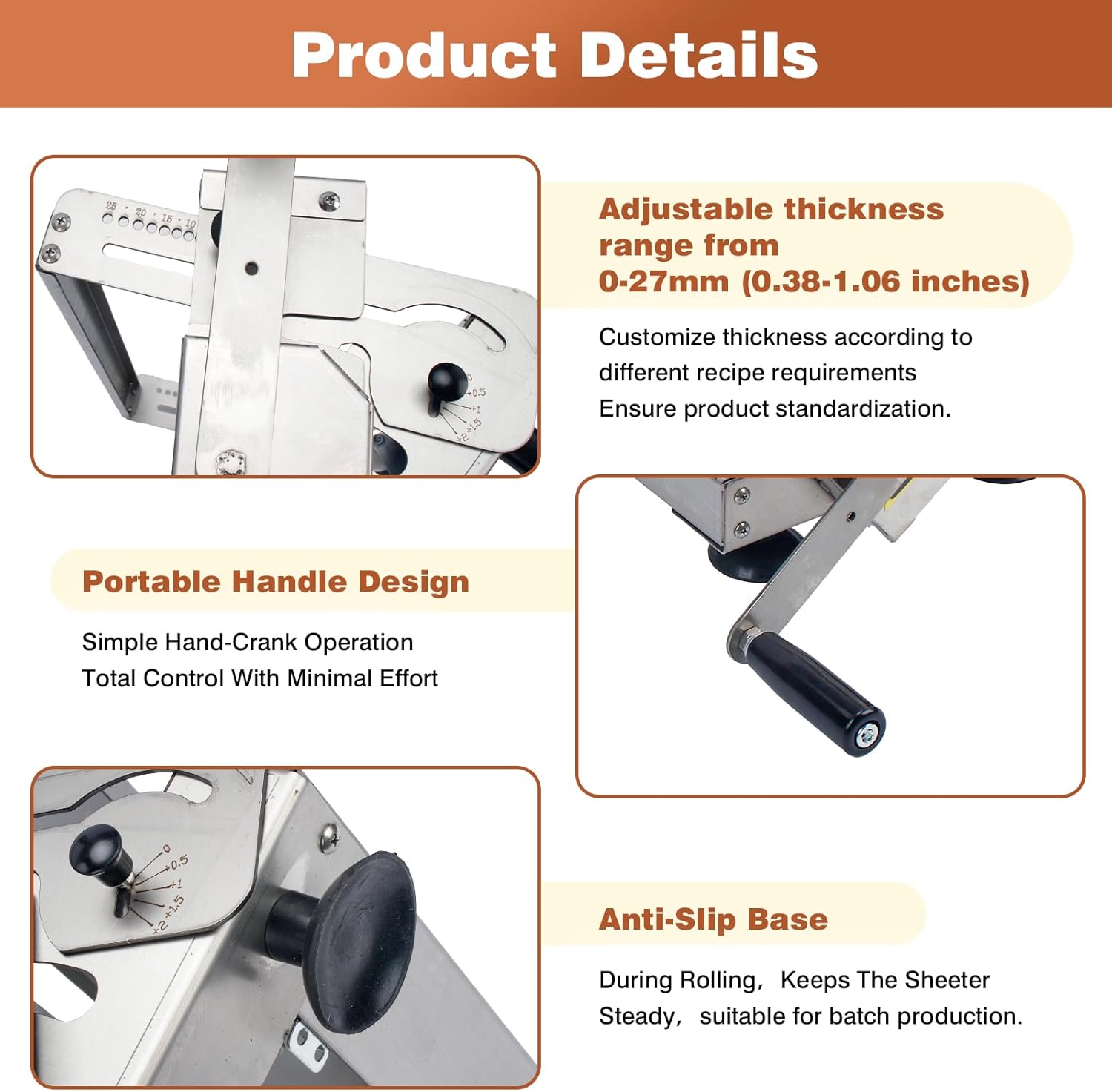 40.9''x15.5" Folding Dough Sheeter with Sheeter Board Portable Manual Dough Roller Machine Stainless Steel Sheeter Thickness Adjustable for Pizza Dough, Puff Pastry Dough (Silver 1)