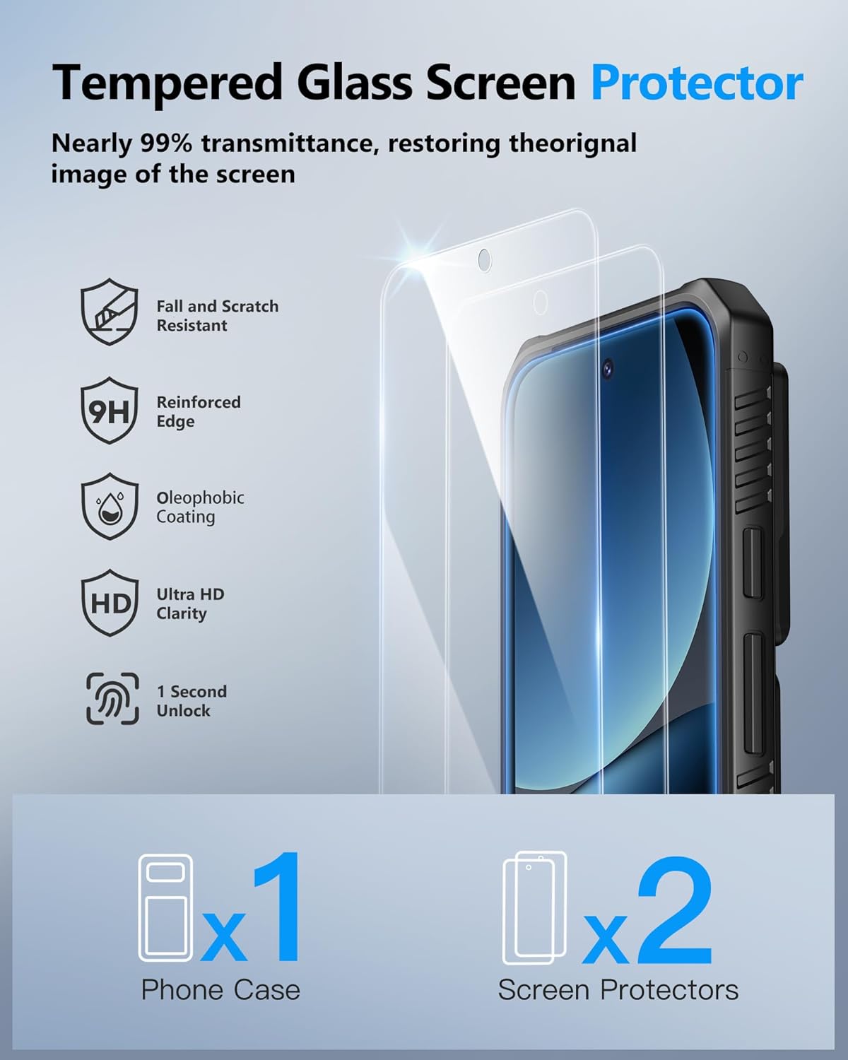 ATATOO for Google Pixel 10 Pro XL Case Wallet with HD Tempered Glass Screen Protector [2 Pack], Build-in Card Holder, Slide Camera Cover, Hard Case for Google Pixel 10 Pro XL 6.8", Black