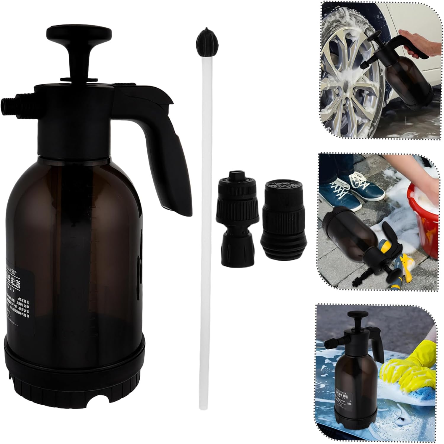 OUNONA Manual Pump Sprayer 2l Electric Car Wash Foam Sprayer for Car Foam Spray Can Garden Use