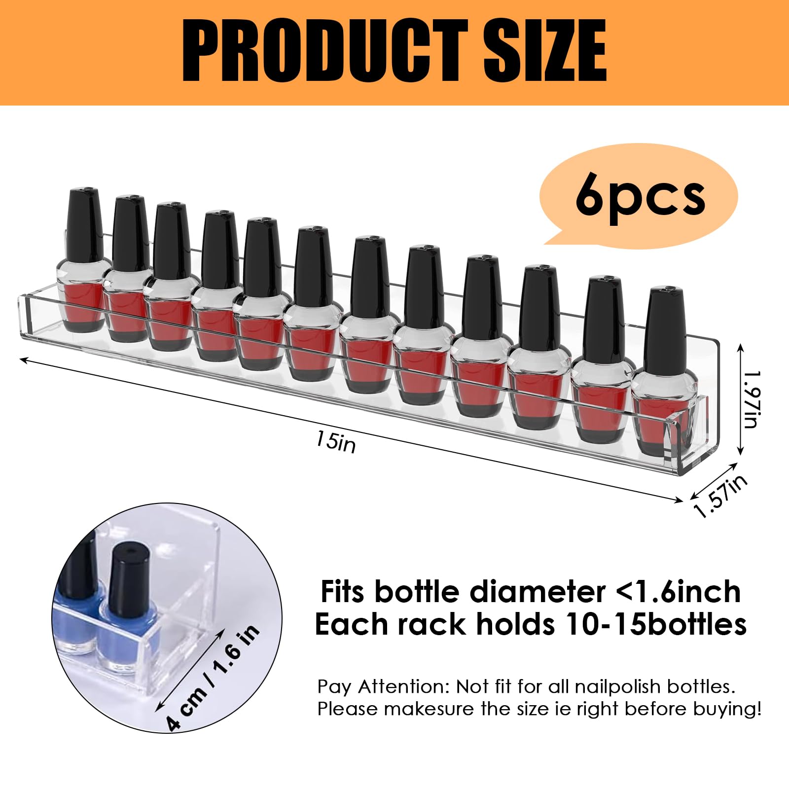 COSTWAY Etagère Murale à Vernis à Ongles En Métal Présentoir De Vernis à Ongles Avec 5 Etages 60x60x6cm