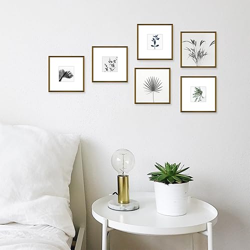 Miniatura 6 de Golden State Art - Marcos de fotos de metal de 8 x 8 con paspartú para fotos cuadradas de 4 x 4 - Juego de 4 marcos de fotos de aluminio de 8 x 8