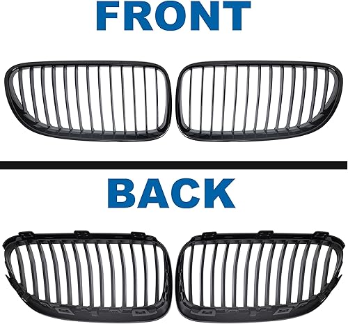 Miniatura 166 de Rejilla frontal negra brillante compatible con BMW Serie 3 G20 2019 2020 2021 2022 316i 318i 320i 328i 330i 330i 335i 340i Doble lamas negro
