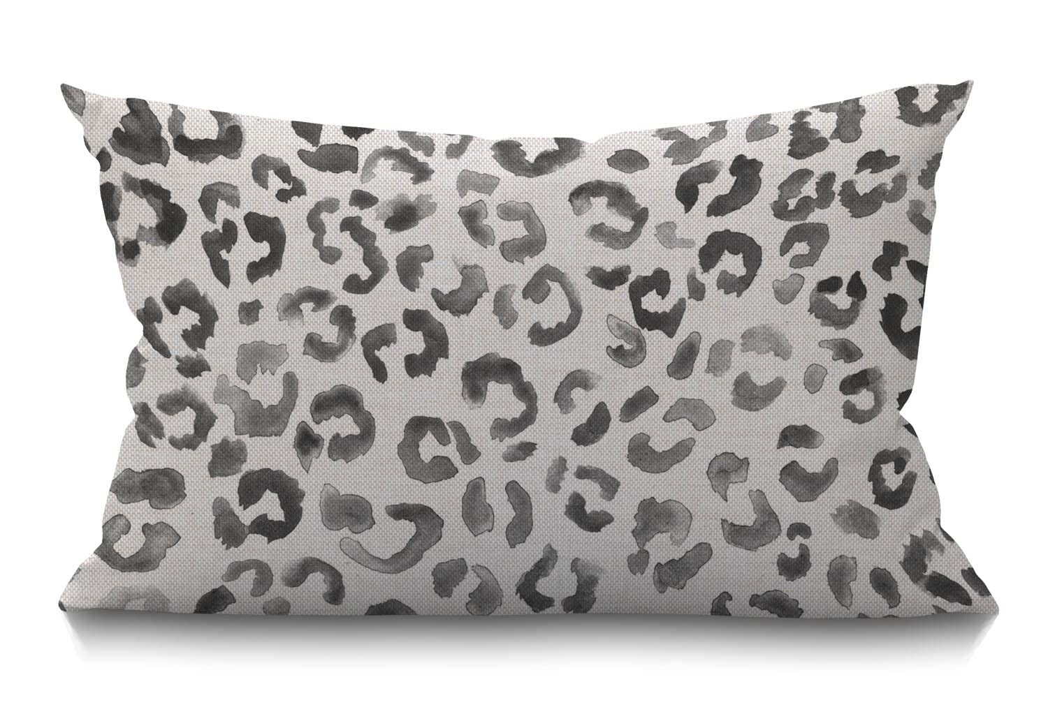 BGBDEIA Cute Snow Leopard Pattern Cushion Cover Farmhouse Gray Watercolor Hand Paint Camouflage White Spots Decorations Pillow Cover Case for Sofa Couch Cotton Linen 30 x 50 cm 12x20 Inches