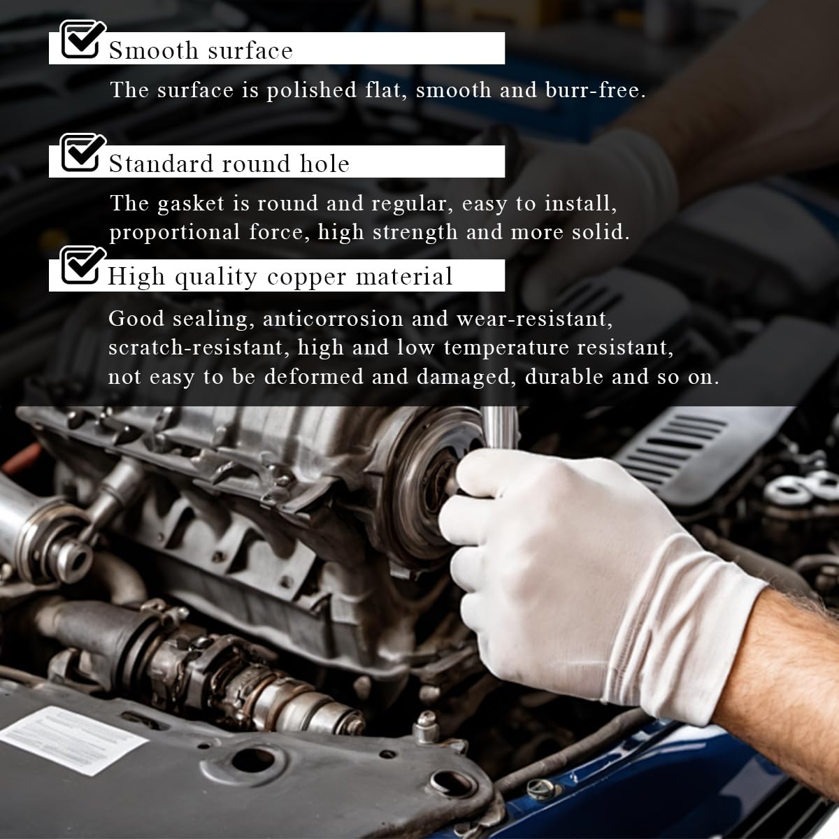 10 PCS 14mm Copper Oil Drain Plug Gaskets - Compatible With OEM 007603-014106, Automotive Crush Washers