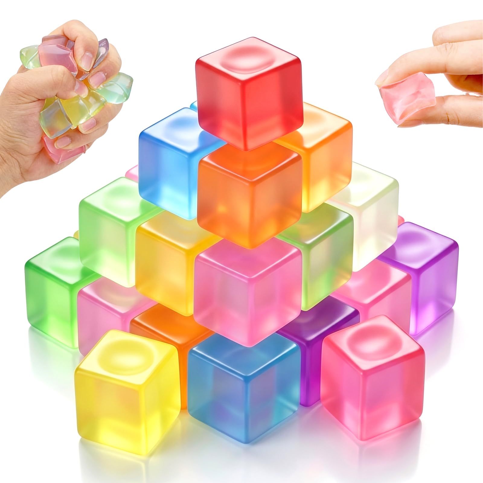 27 mini palline antistress a forma di cubo antistress, per bambini e adulti