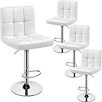 Vista 19 de Yaheetech Taburetes de bar de terciopelo rosa, juego de 4 taburetes de bar ajustables, taburetes giratorios sin brazos con cojín de asiento grueso