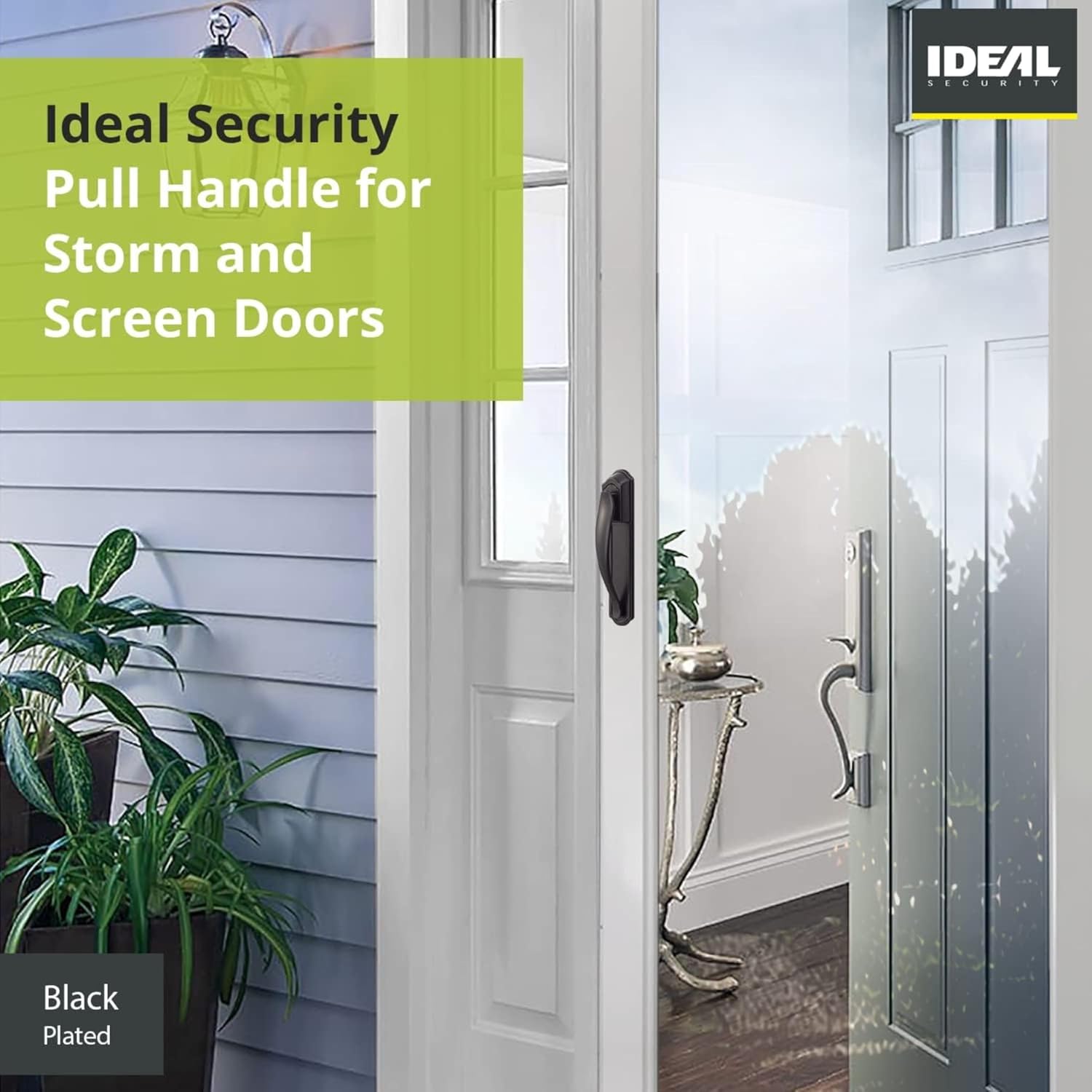 Ideal Security DX Pull Handle Replacement Set for Storm Door and Screen Door, Black