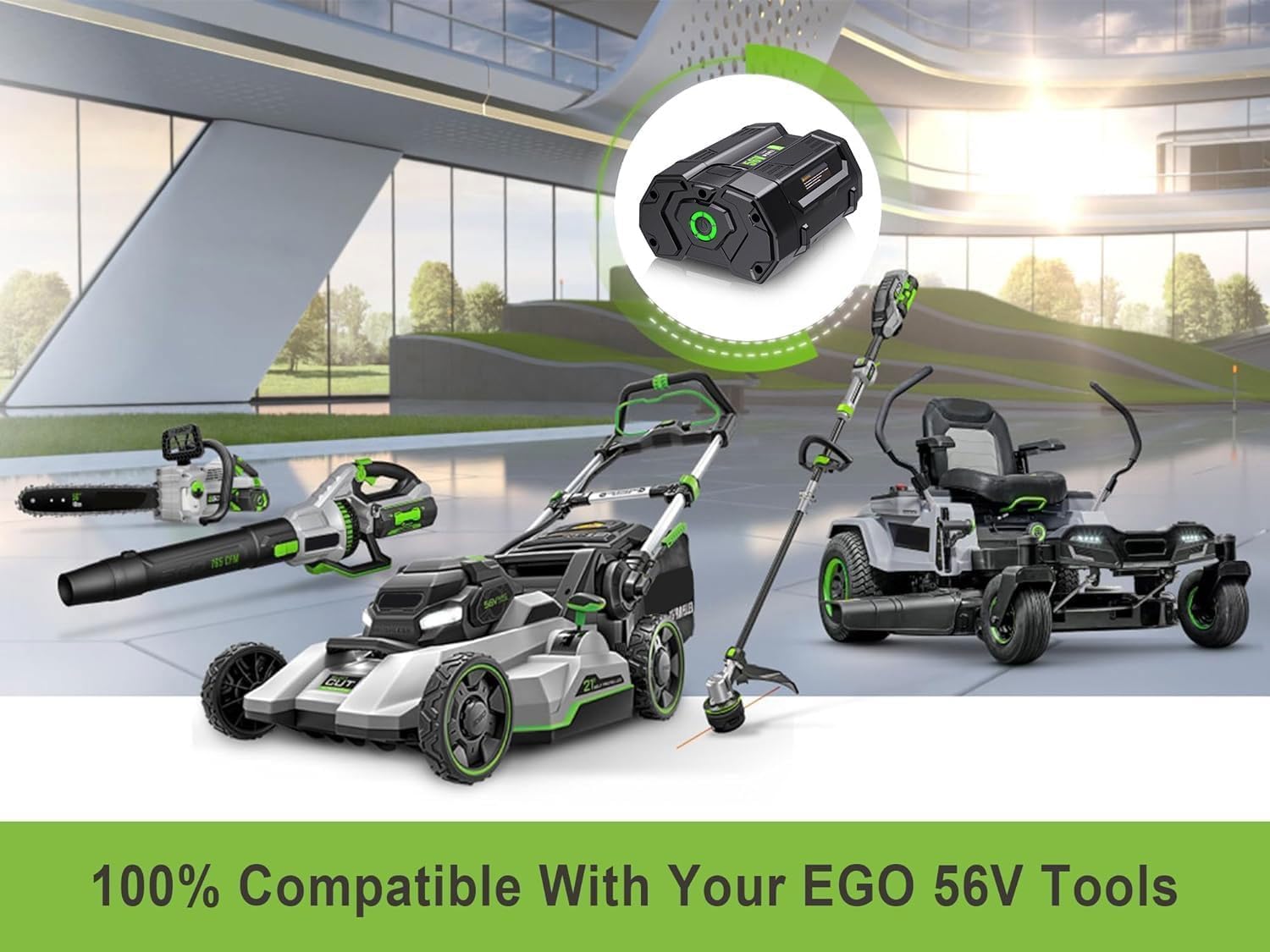 New 56V 5000mAh Lithium-Ion Battery Replacement for EGO Battery 56V 5.0Ah, Compatible with All Power 56V EGO Power+ Tools, Battery with Upgraded Fuel Gauge