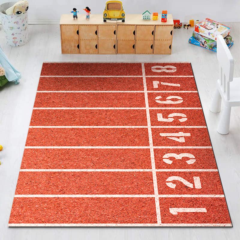 Kurzflor Teppich 3D Flanell Teppich Rutschfeste FußMatte Grün Rugby Fußball Stellplatz Sports...