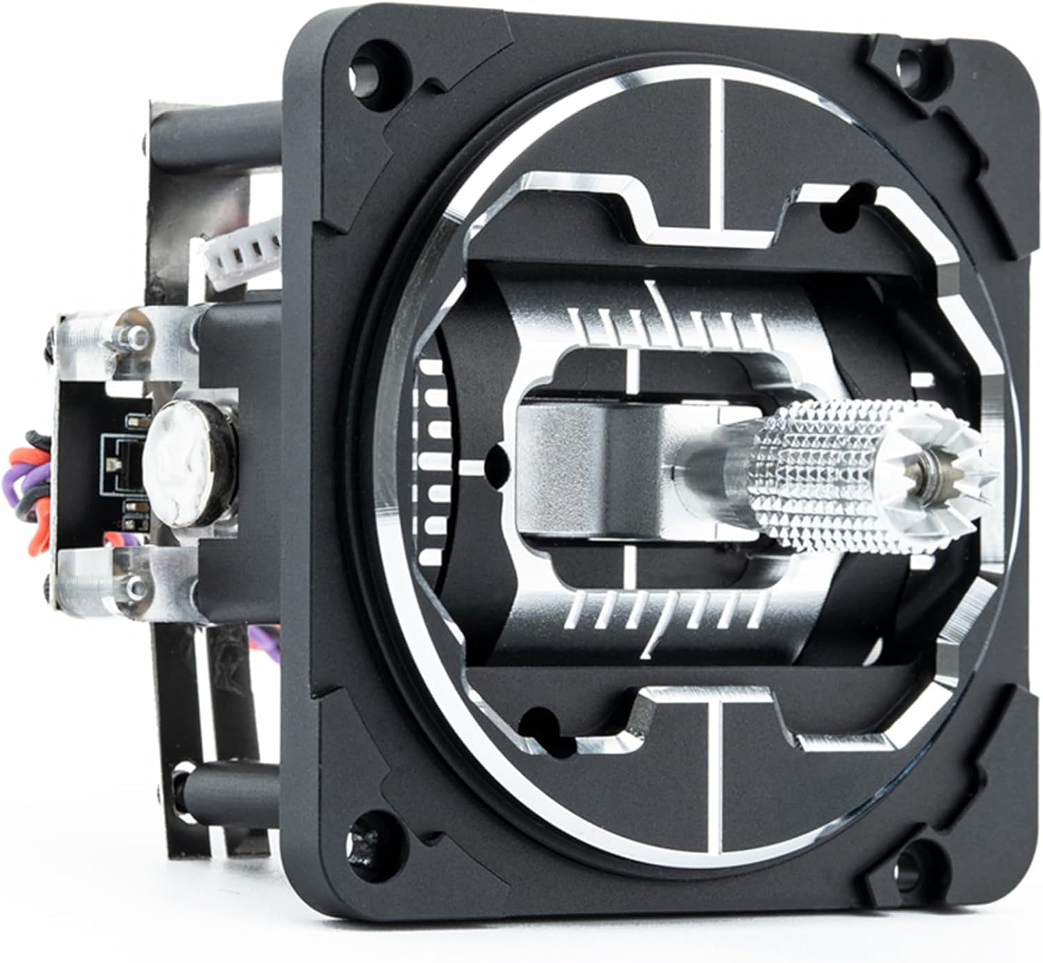 Close-up of STICKY360 joystick head with anti-slip texture