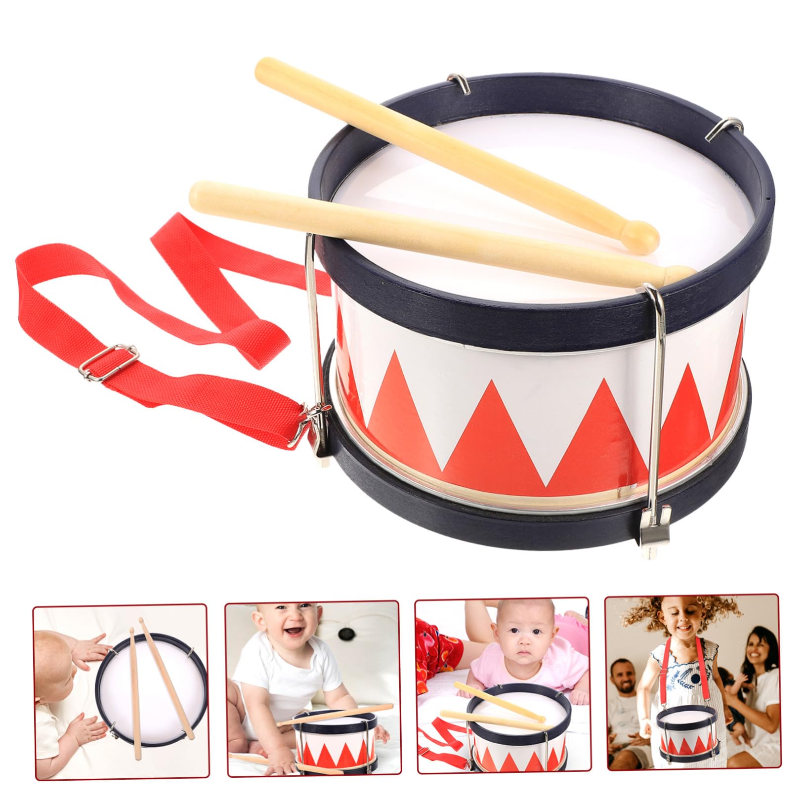 Didiseaon Instrumento de Percusión Caja de Metal Rojo para Niños Juguete Educativo Musical Infantil Aprendizaje Desarrollo Habilidades Sensoriales Juego Familiar 1 Unidad Color