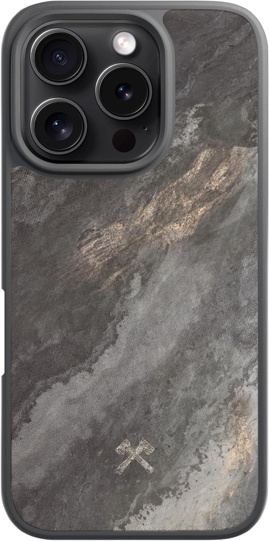 WOODCESSORIES - Magnetic Bumper Case Compatible with iPhone 16 Pro Case with Stone Magnet, Camo Gray