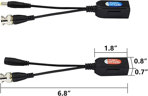 Miniatura 2 de Sinloon 2 pares pasivos de vídeo HD-TVICVIAHD Balun 1080P - 5MP BNC a RJ45 Transceptor de red de larga distancia para cámara de vigilancia de