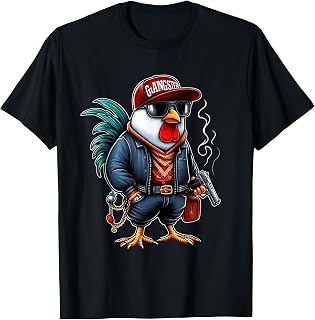 Thug Gangster Aggressive Rooster Chicken Lovers Farm Owner T-Shirt