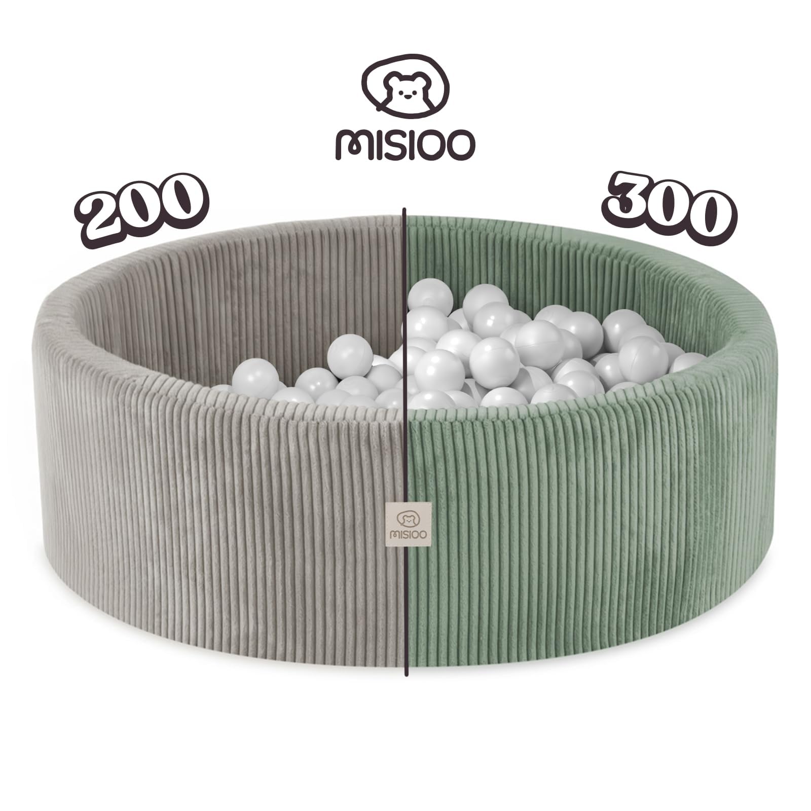 Misioo Piscina Bambini Lavabile 90x30cm - Gioco Sicuro e Divertente per Interno - Facile da Pulire e Perfetto per Ore di Divertimento in Famiglia