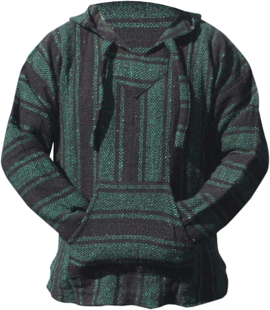 Del Mex Mexican Baja Hoodie Hippie Surf Poncho Sweater Sweatshirt Pullover Jerga