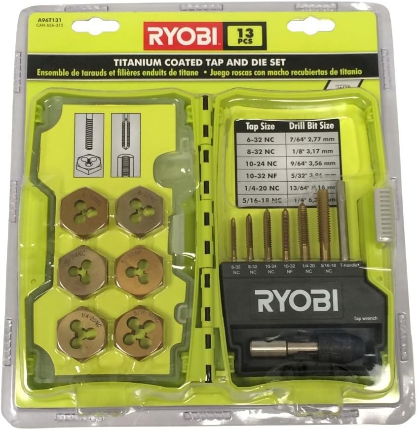 Genuine Ryobi A96T131 13-Piece Tap and Die Set NIB