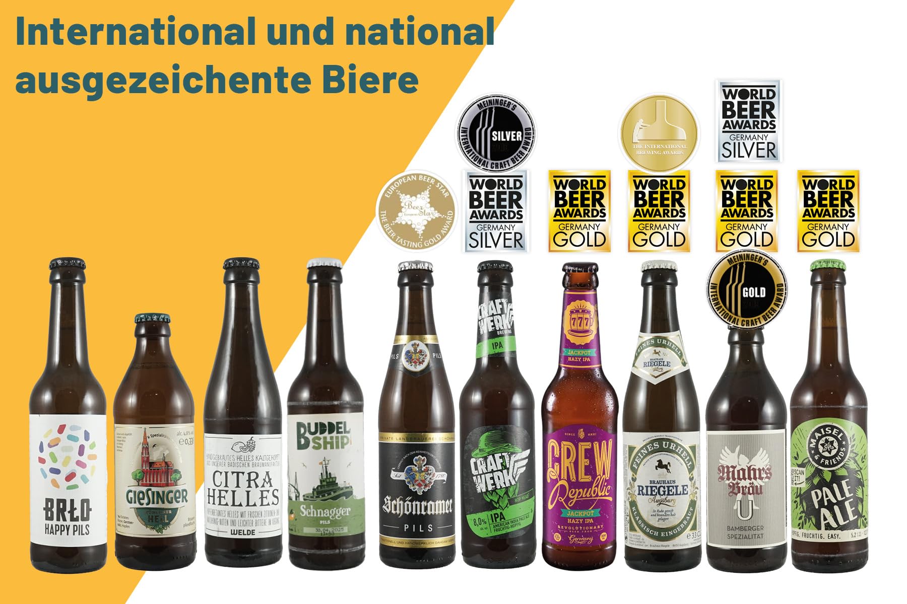 Prost Koffer - Premium Bier Geschenk Paket - 10 x 330ml Craft Beer Flasche - Biergeschenk für Männer - Tasting zu Hause, Männerhandtasche, Geburtstagsgeschenk für Männer, Vatertagsgeschenk