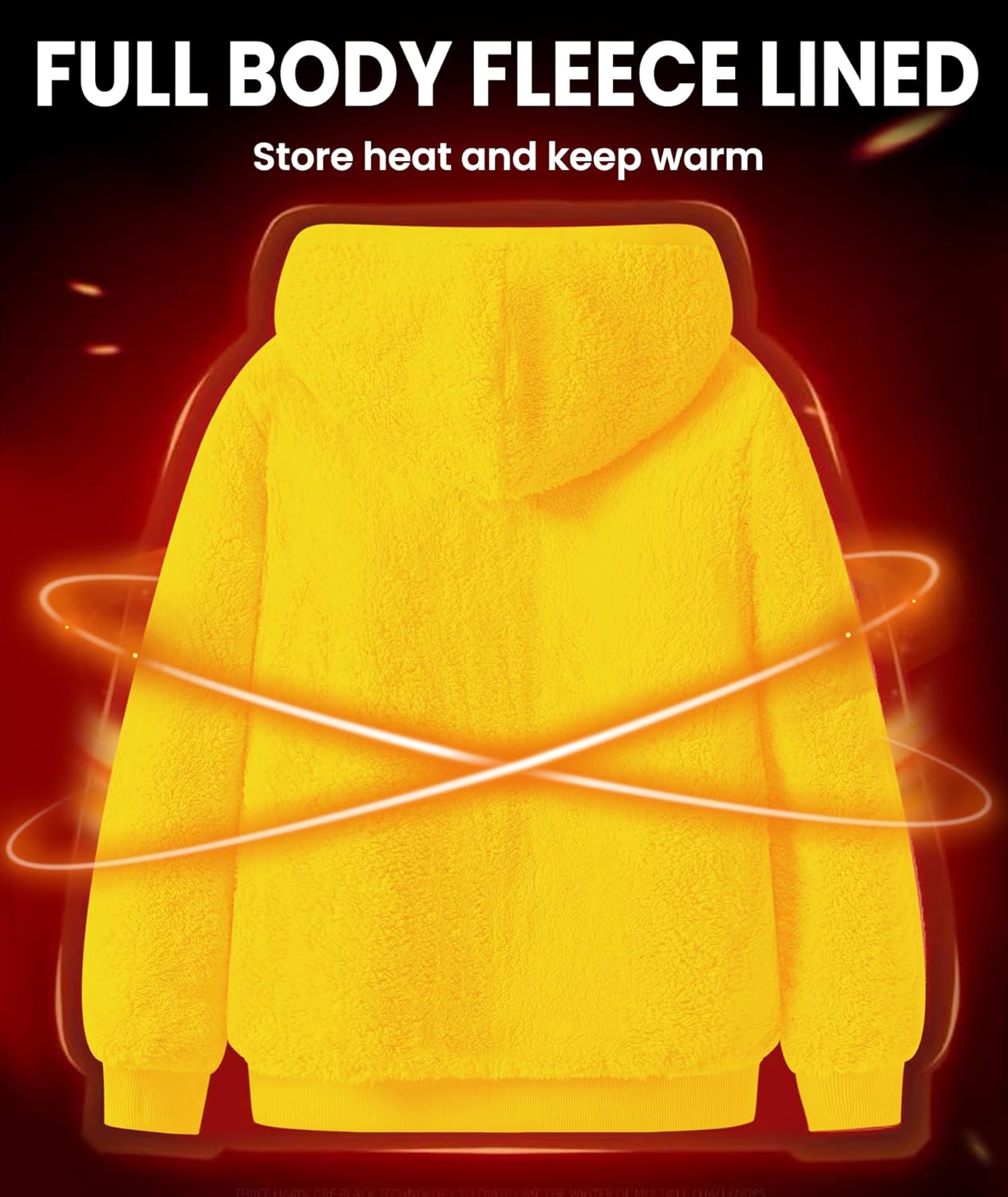 GEEK LIGHTING Hoodies for Men Heavyweight Fleece Sweatshirt - Full Zip Up Thick Sherpa Lined - Image 3