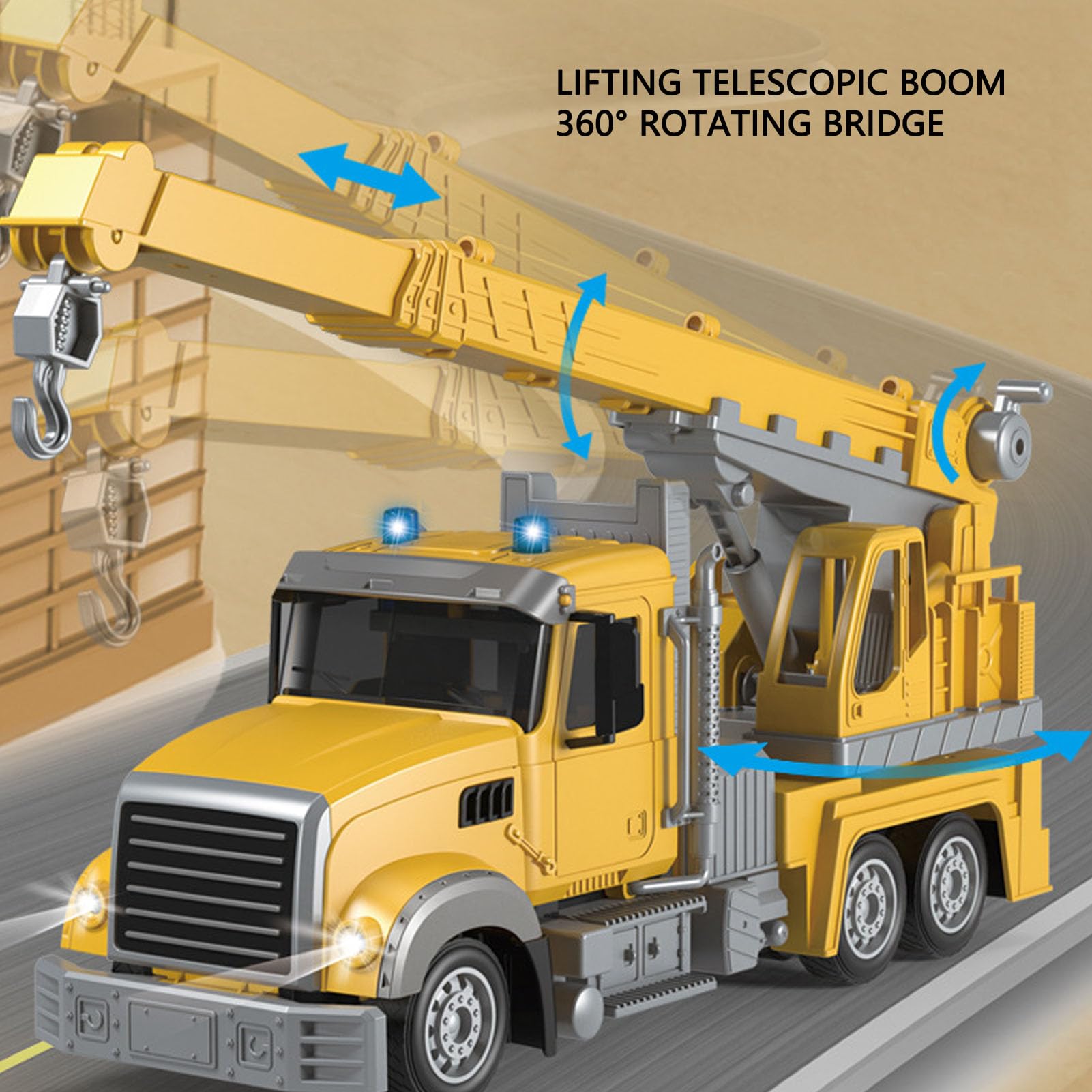 Srliya Remote Control Tower Crane Truck Toy Interactive Educational RC Engineering Lift Model Truck for Kids for Home - Image 2