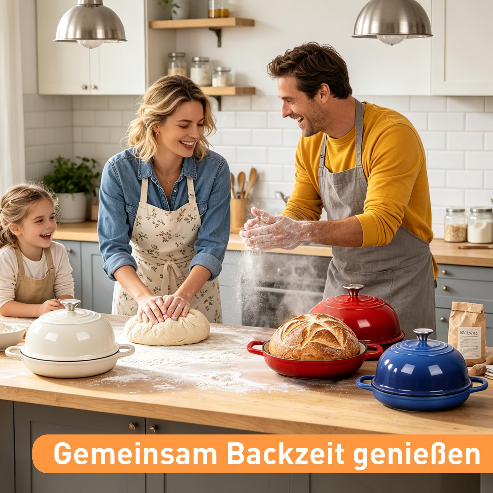Gusseisen Topf Emaille Brot backen 4,7L Dutch Oven für Sauerteig Brot