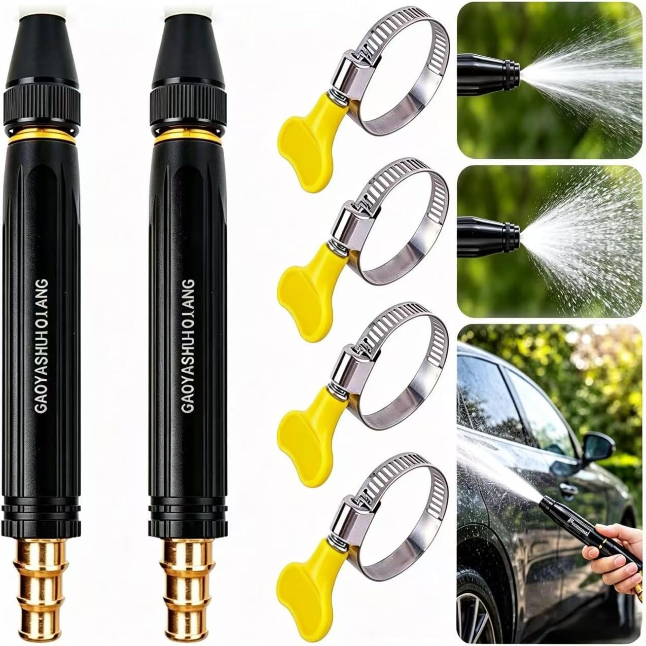 Adjustable High Pressure Car Wash Gun, 3 Spray Modes Hose Nozzle
