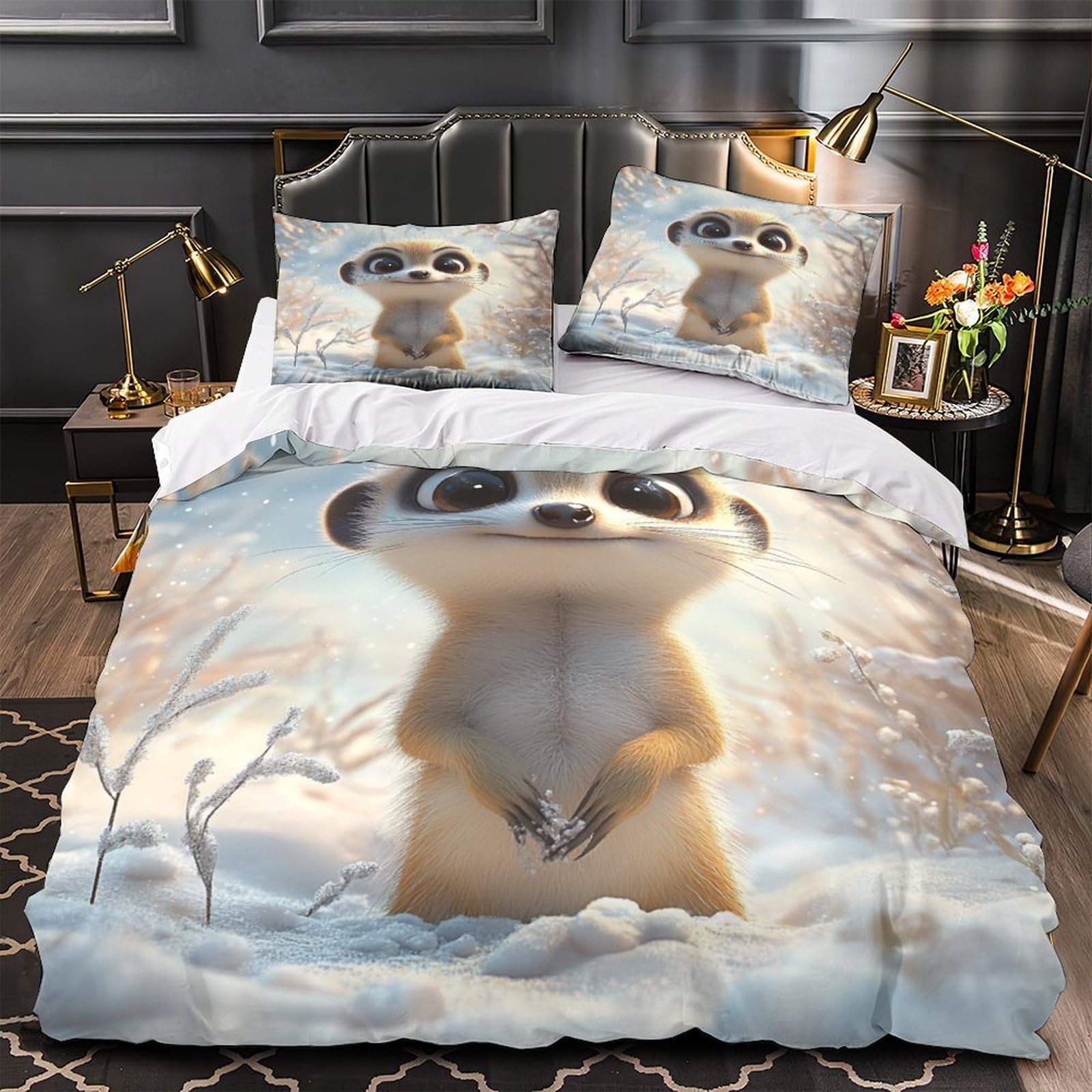 Housse de couette suricate 3D en microfibre pour transformer la déco d'une chambre d'ado