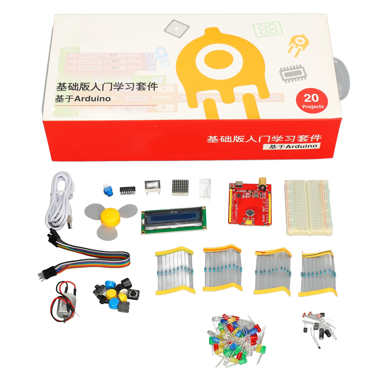 Generic Kit Completo di Programmazione Fai-da-te per Scratch e Mixly con LED e Sensori per Studenti e Hobbisti Plastica ABS