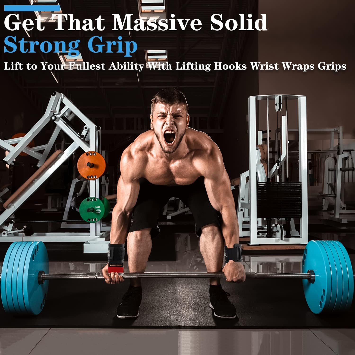 Biicoon Weight Lifting Hook Wrist Strap Hand Grip Support Wrist Straps for Men and Women for Deadlift, Powerlifting, Lifts, Pull up bar, Shrugs : Sports & Outdoors