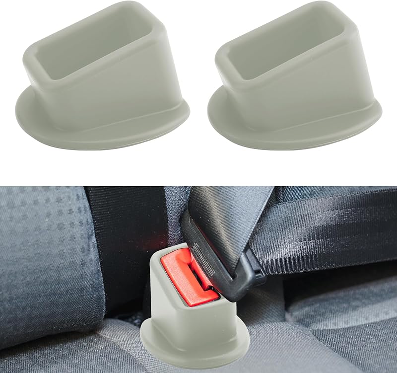 Suporte de Fivela do Cinto de Segurança vvag em Silicone Cinza – 2 Unidades