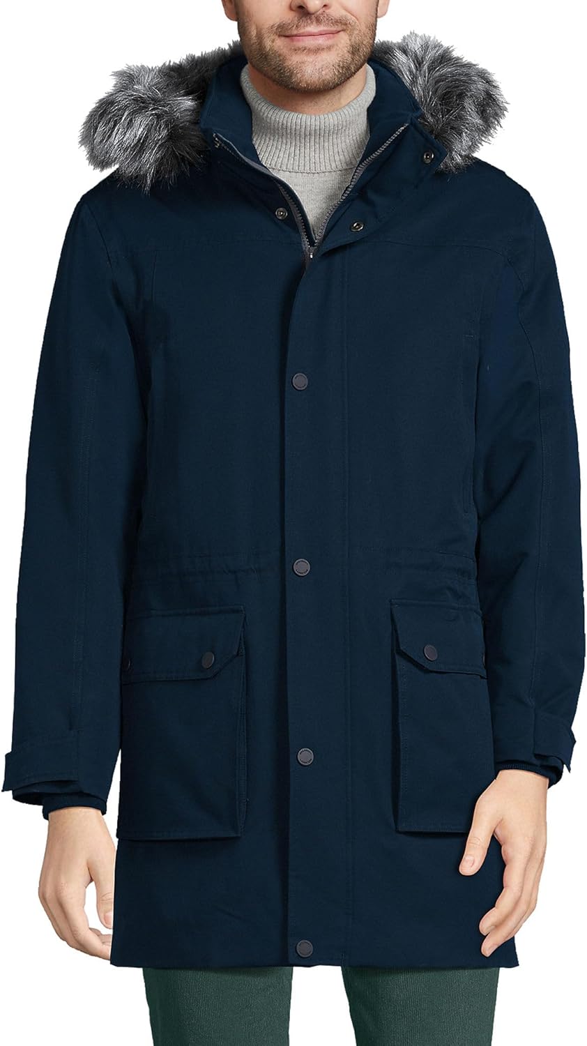 Lands' End Mens Expedition Down Parka Radiant Navy Regular Medium at