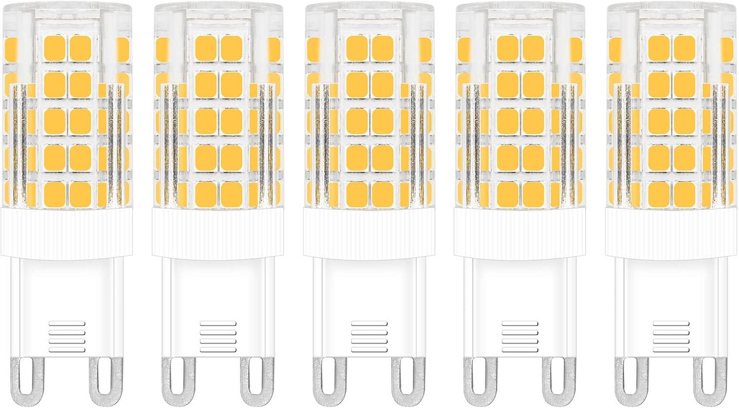 G9 LED Bulb, 6W (60W Halogen Equivalent),110V-130V, G9 Base Dimmable for Home Lighting,Warm White 3000K,Pack of 5