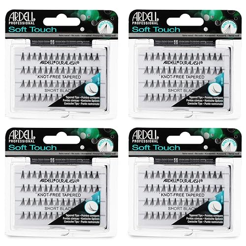 Ardell Pestañas individuales suaves al tacto, extensiones de pestañas cortas negras, racimos de pestañas sin nudos, pestañas postizas reutilizables,