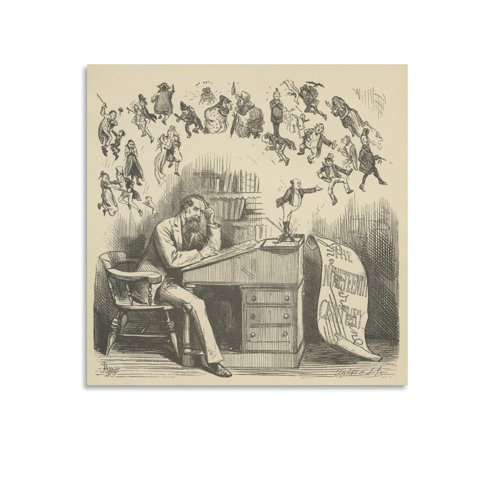 Charles_Dickens Novelist Poster Wall Art Poster Prints Home Decor Picture Canvas Painting Posters 12x12inch(30x30cm)