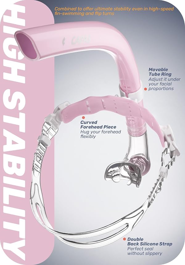 CAPAS Training Swim Snorkel for Lap Swimming, Swivel Headband Ultimate Fit Center-Mount Swimmers Snorkel with Liquid Silicone Mouthpiece Adjustable Strap, Designed for Adult Men Women by CAPAS - Image 4